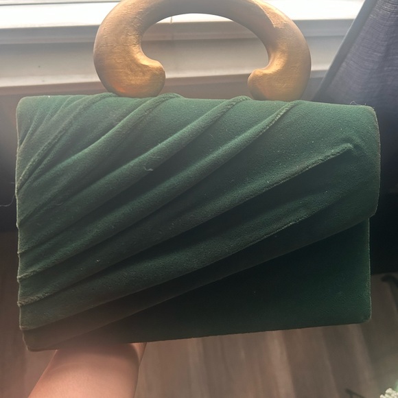 Vintage? (33years old) Lord and Taylor Green Velvet Purse - Picture 5 of 5
